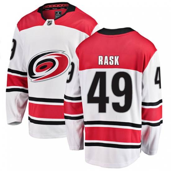 Men's Carolina Hurricanes #49 Victor Rask Fanatics Branded White Away Breakaway NHL Jersey - Ujersey