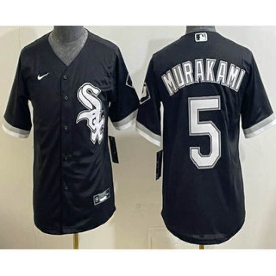 Youth Chicago White Sox #5 Munetaka Murakami Black Cool Base Jersey - Ujersey