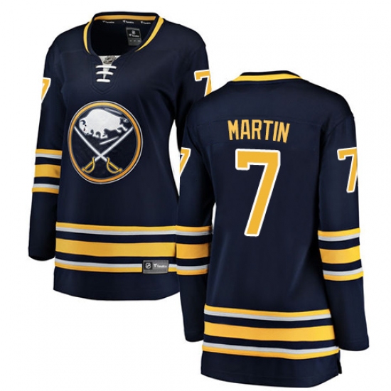 Women's Buffalo Sabres #7 Rick Martin Fanatics Branded Navy Blue Home Breakaway NHL Jersey - Ujersey