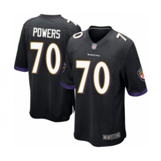 Men's Baltimore Ravens #70 Ben Powers Game Black Alternate Football Jersey - Ujersey