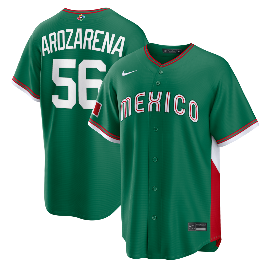 Men's Mexico Baseball Randy Arozarena Nike Green 2026 World Baseball Classic Road Stadium Jersey - Ujersey
