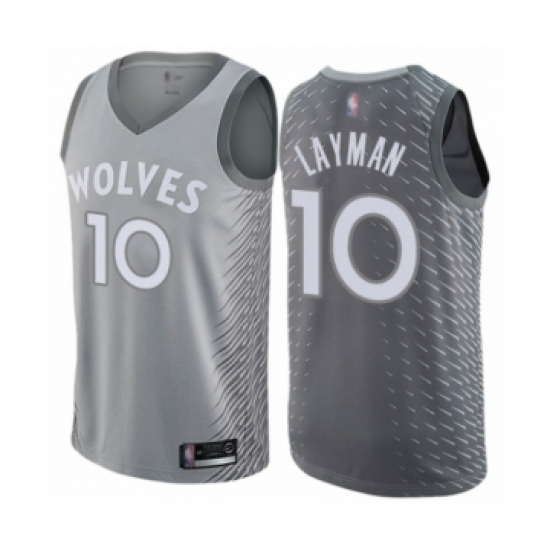 Women's Minnesota Timberwolves #10 Jake Layman Swingman Gray Basketball Jersey - City Edition - Ujersey