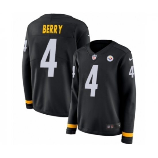 Women's Nike Pittsburgh Steelers #4 Jordan Berry Limited Black Therma Long Sleeve NFL Jersey - Ujersey