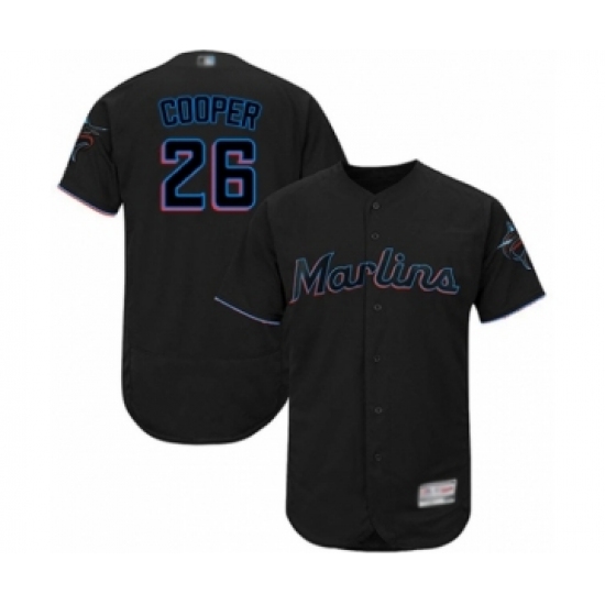 Men's Miami Marlins #26 Garrett Cooper Black Alternate Flex Base Authentic Collection Baseball Player Jersey - Ujersey