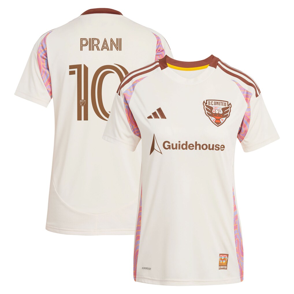 Women's D.C. United Gabriel Pirani adidas Natural 2025 The Soul Kit Replica Jersey - Ujersey