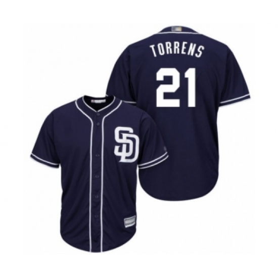 Youth San Diego Padres #21 Luis Torrens Authentic Navy Blue Alternate 1 Cool Base Baseball Player Jersey - Ujersey