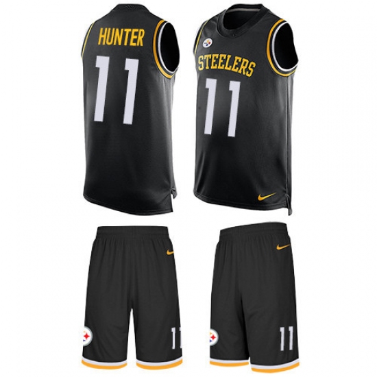 Men's Nike Pittsburgh Steelers #11 Justin Hunter Limited Black Tank Top Suit NFL Jersey - Ujersey