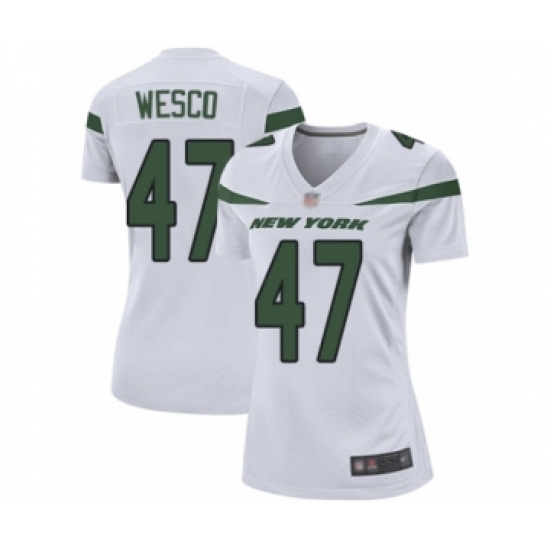 Women's New York Jets #47 Trevon Wesco Game White Football Jersey - Ujersey