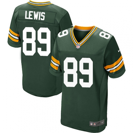 Men's Nike Green Bay Packers #89 Marcedes Lewis Elite Green Team Color NFL Jersey - Ujersey