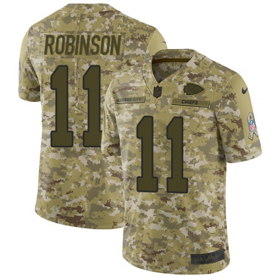 Youth Nike Kansas City Chiefs #11 Demarcus Robinson Limited Camo 2018 Salute to Service NFL Jersey - Ujersey
