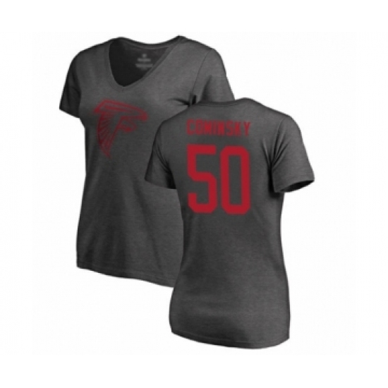 Football Women's Atlanta Falcons #50 John Cominsky Ash One Color T-Shirt - Ujersey
