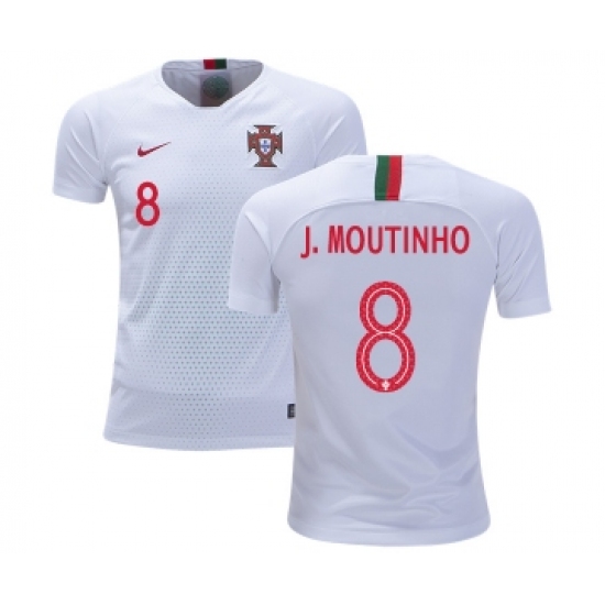 Portugal #8 J.Moutinho Away Kid Soccer Country Jersey