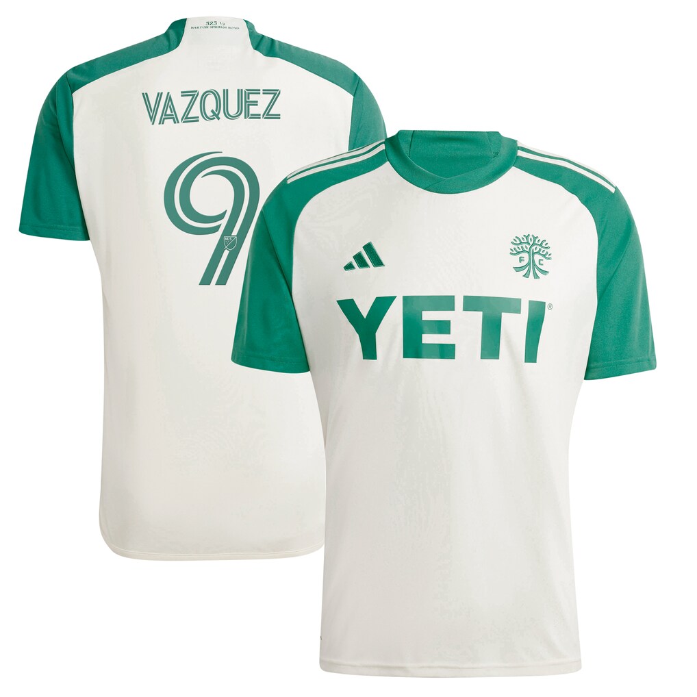 Men's Austin FC Brandon Vazquez adidas Tan 2024 The Armadillo Kit Replica Player Jersey - Ujersey