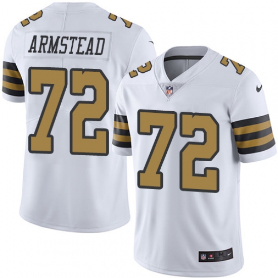 Men's Nike New Orleans Saints #72 Terron Armstead Limited White Rush Vapor Untouchable NFL Jersey - Ujersey