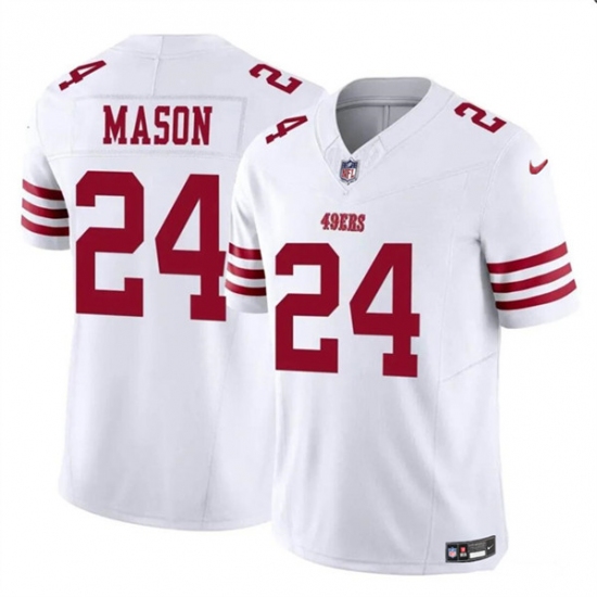 Men's San Francisco 49ers #24 Jordan Mason White 2023 F.U.S.E. Football Stitched Jersey - Ujersey