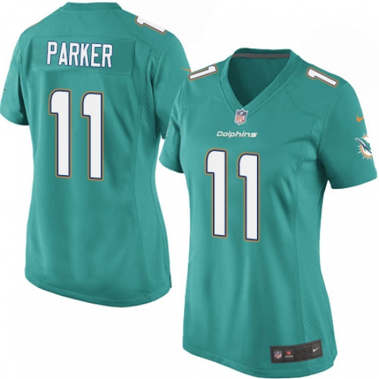 Women's Nike Miami Dolphins #11 DeVante Parker Game Aqua Green Team Color NFL Jersey - Ujersey