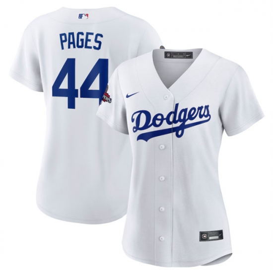 Women's Los Angeles Dodgers #44 Andy Pages White 2024 World Series Champions Cool Base Stitched Baseball Jersey(Run Small) - Ujersey