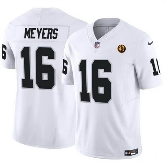 Men's Las Vegas Raiders #16 Jakobi Meyers White 2023 F U S E With John Madden Vapor Limited Stitched Football Jersey
