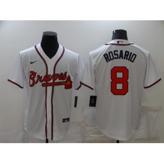 Men's Atlanta Braves #8 Eddie Rosario Nike White Jersey - Ujersey