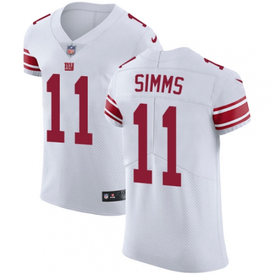 Men's Nike New York Giants #11 Phil Simms White Vapor Untouchable Elite Player NFL Jersey - Ujersey