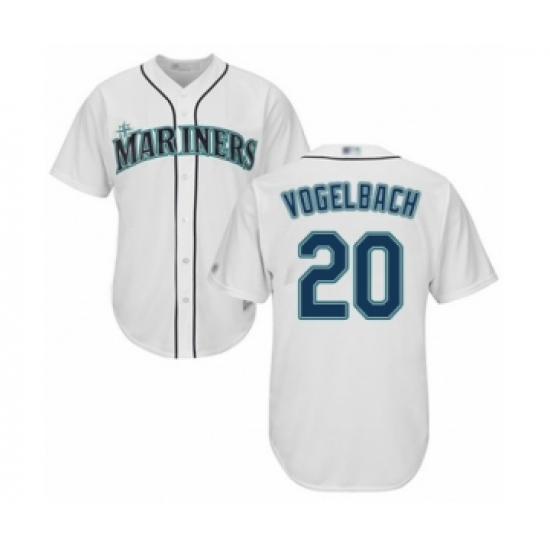 Youth Seattle Mariners #20 Daniel Vogelbach Authentic White Home Cool Base Baseball Player Jersey - Ujersey