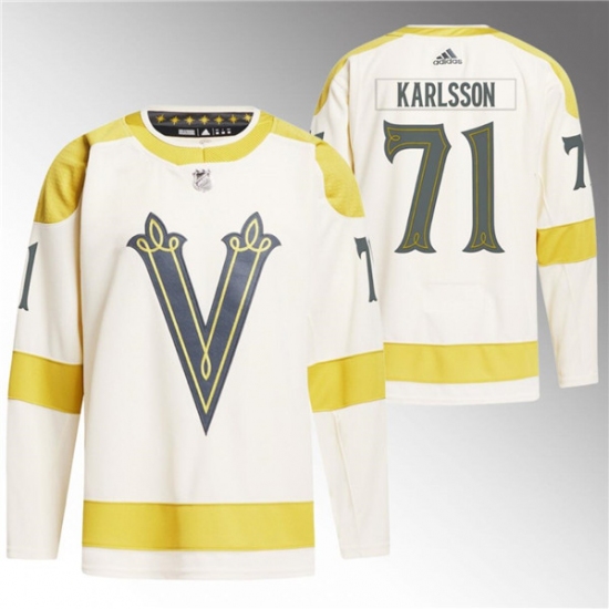 Men's Vegas Golden Knights #71 William Karlsson Cream 2024 Winter Classic Primegreen Stitched Jersey - Ujersey