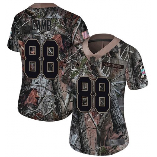 Women's Dallas Cowboys #88 CeeDee Lamb Camo Stitched Limited Rush Realtree Jersey - Ujersey