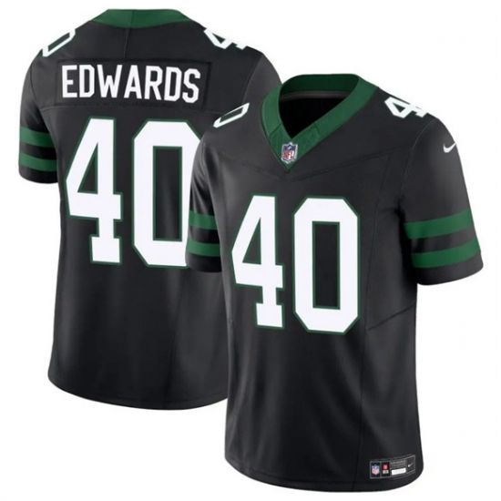 Men's New York Jets #40 Donovan Edwards Black 2025 F.U.S.E. Vapor Untouchable Limited Football Stitched Jersey - Ujersey