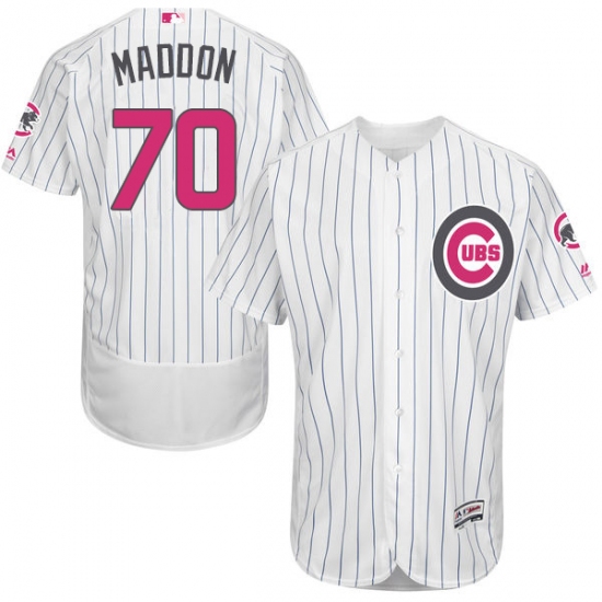 Men's Majestic Chicago Cubs #70 Joe Maddon Authentic White 2016 Mother's Day Fashion Flex Base MLB Jersey - Ujersey