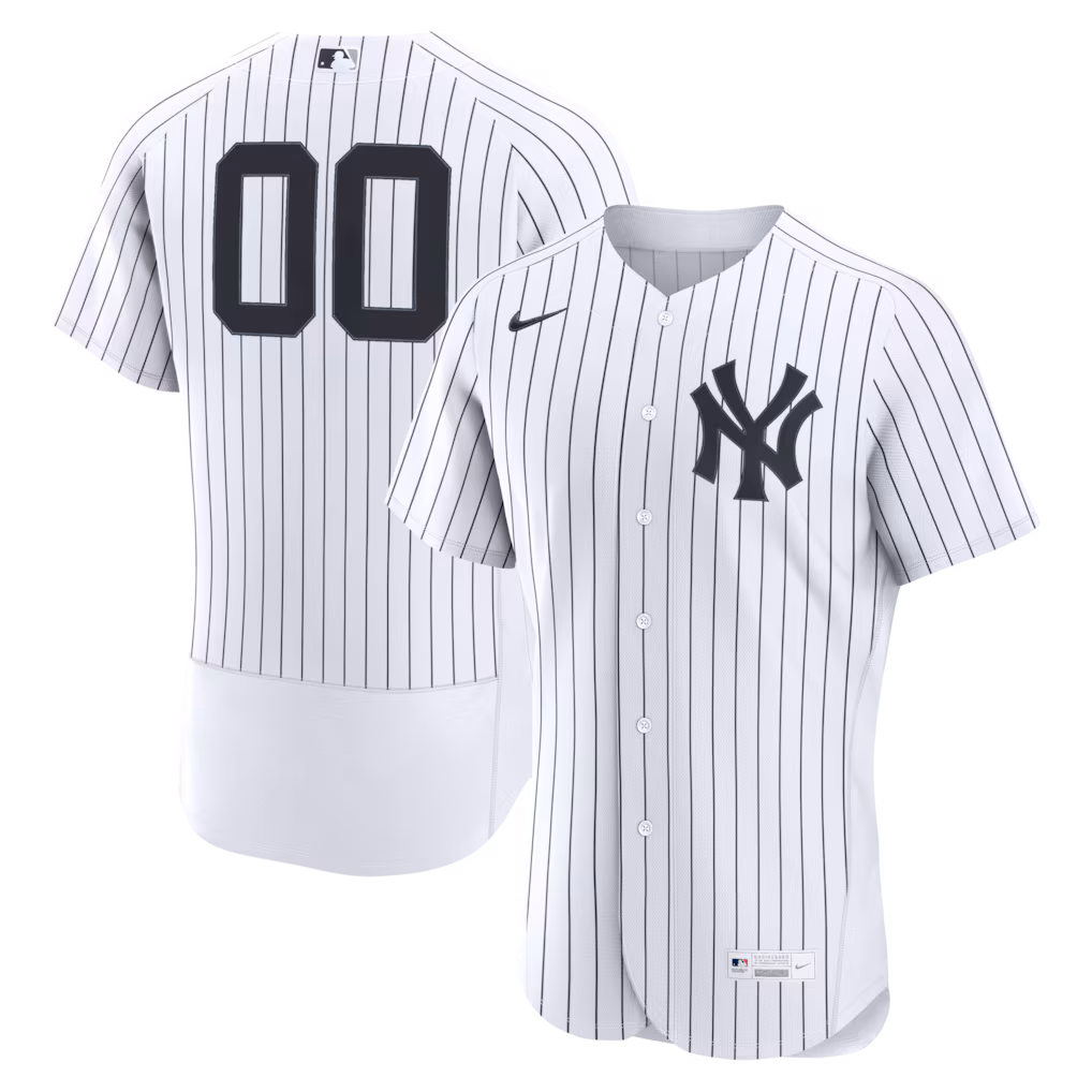 Men's New York Yankees Nike White Home Authentic Custom Jersey - Ujersey NHL