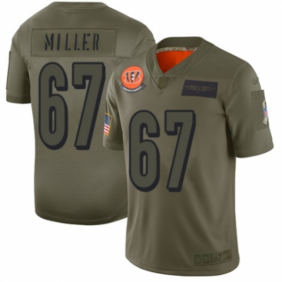 Women's Cincinnati Bengals #67 John Miller Limited Camo 2019 Salute to Service Football Jersey - Ujersey