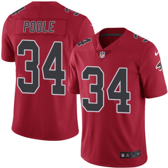 Men's Nike Atlanta Falcons #34 Brian Poole Elite Red Rush Vapor Untouchable NFL Jersey - Ujersey