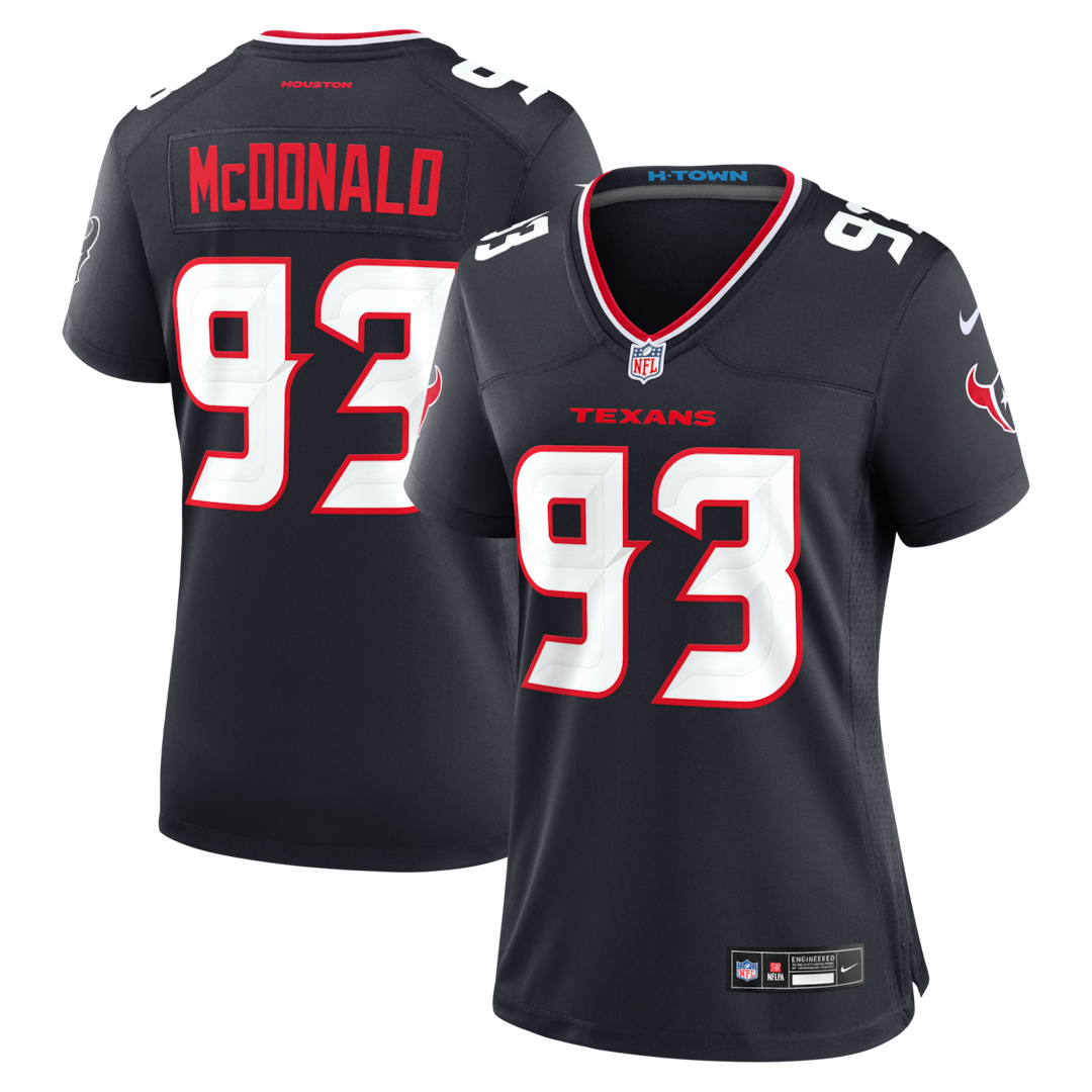 Women's Houston Texans Kayden McDonald Nike Navy Team Game Jersey