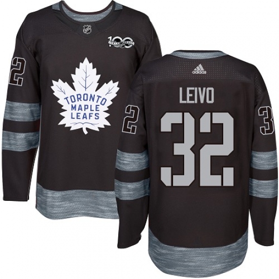 Men's Adidas Toronto Maple Leafs #32 Josh Leivo Authentic Black 1917-2017 100th Anniversary NHL Jersey - Ujersey