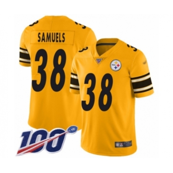 Youth Pittsburgh Steelers #38 Jaylen Samuels Limited Gold Inverted Legend 100th Season Football Jersey - Ujersey