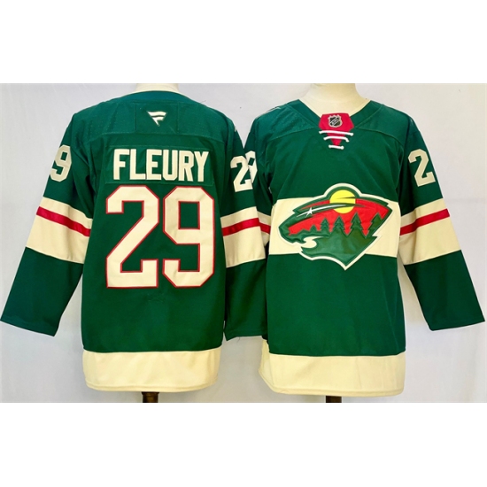 Men's Minnesota Wild #29 Marc-Andre Fleury Green 2024-25 Home Stitched Hockey Jersey - Ujersey