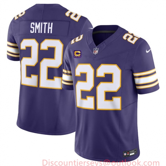 Men's Minnesota Vikings #22 Harrison Smith Purple 2024 F.U.S.E. Throwback With 4-Star C Vapor Untouchable Limited Stitched Jersey - Ujersey