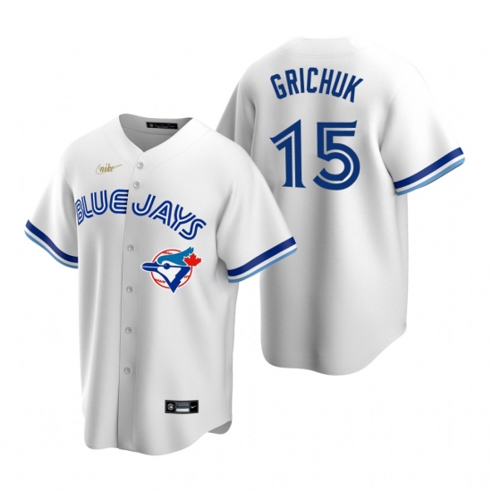 Men's Nike Toronto Blue Jays #15 Randal Grichuk White Cooperstown Collection Home Stitched Baseball Jersey - Ujersey