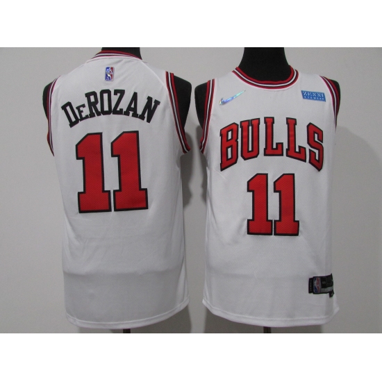 Men's Chicago Bulls #11 DeMar DeRozan White Edition Swingman Stitched Basketball Jersey - Ujersey