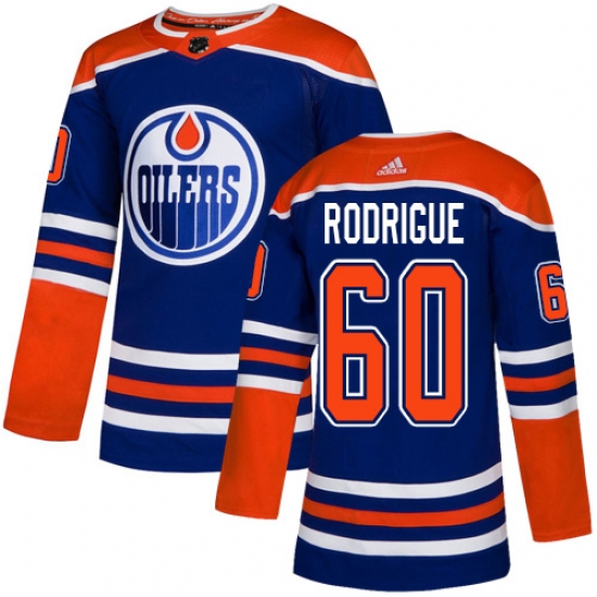 Men's Adidas Edmonton Oilers #60 Olivier Rodrigue Premier Royal Blue Alternate NHL Jersey - Ujersey