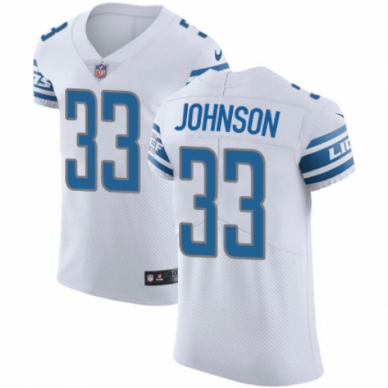 Men's Nike Detroit Lions #33 Kerryon Johnson White Vapor Untouchable Elite Player NFL Jersey - Ujersey