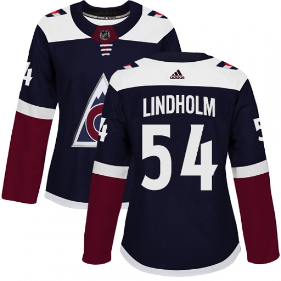 Women's Adidas Colorado Avalanche #54 Anton Lindholm Authentic Navy Blue Alternate NHL Jersey - Ujersey