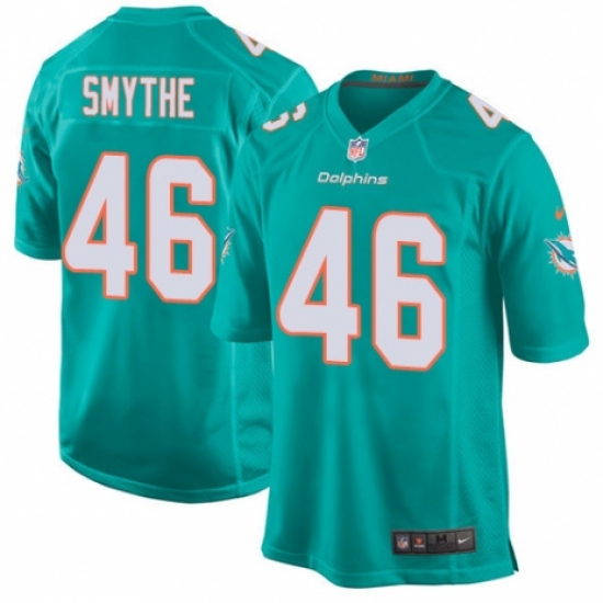 Men's Nike Miami Dolphins #46 Durham Smythe Game Aqua Green Team Color NFL Jersey - Ujersey