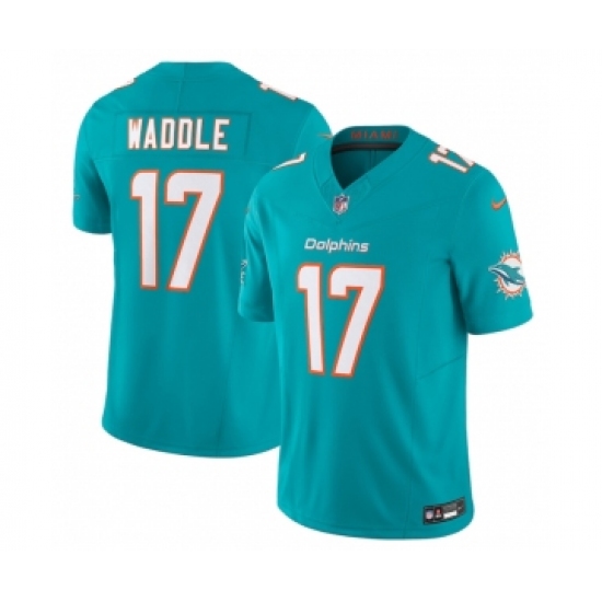 Men's Miami Dolphins #17 Jaylen Waddle Aqua 2023 F.U.S.E Vapor Limited Stitched Football Jersey - Ujersey