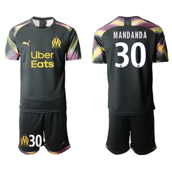 Marseille #30 Mandanda Black Goalkeeper Soccer Club Jersey