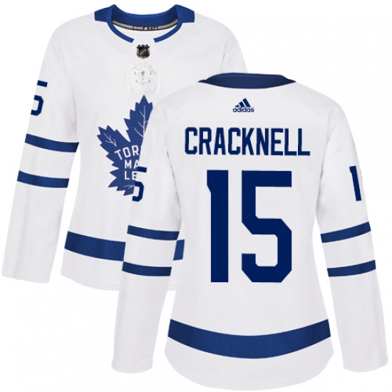 Women's Adidas Toronto Maple Leafs #15 Adam Cracknell Authentic White Away NHL Jersey - Ujersey