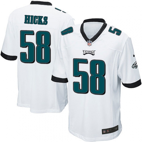 Men's Nike Philadelphia Eagles #58 Jordan Hicks Game White NFL Jersey - Ujersey