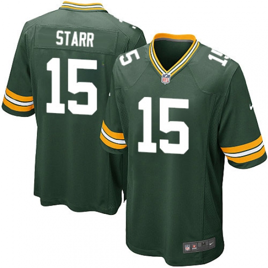 Men's Nike Green Bay Packers #15 Bart Starr Game Green Team Color NFL Jersey - Ujersey