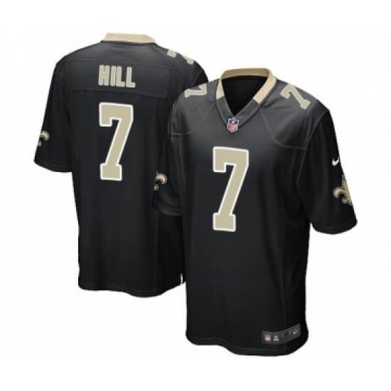 Men's Nike New Orleans Saints #7 Taysom Hill Game Black Team Color NFL Jersey - Ujersey