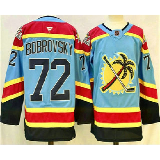 Men's Florida Panthers #72 Sergei Bobrovsky Blue 2024 Reverse Retro Stitched Jersey - Ujersey